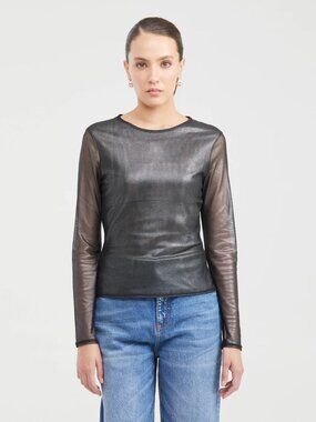 Black semitransparent Mesh Top – Size L (Chevignon)